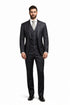 Mens Gangster Pinstripe 2 Button Double Breasted Vest Suit in Black Or Charcoal Grey