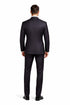 Mens Gangster Pinstripe 2 Button Double Breasted Vest Suit in Black Or Charcoal Grey