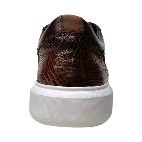 Men's Genuine Full Caiman Belly Skin Sneakers - Brown