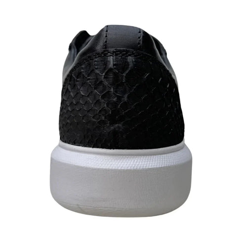 Men's Genuine Full Python Skin Sneakers - Black