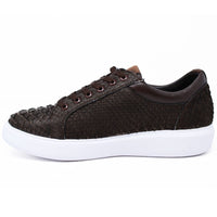 Men's Genuine Full Python Skin Sneakers - Brown