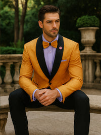 Classic Gold Formal Jacket for Men – Luxury Tuxedo Attire