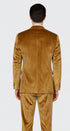Men’s Gold Velvet Peak Lapel Suit – 2-Piece Skinny Fit Formalwear by Tazzio