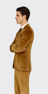 Men’s Gold Velvet Peak Lapel Suit – 2-Piece Skinny Fit Formalwear by Tazzio