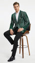 Mens Green Sequin Christmas Holiday Blazer – Luxury Party Jacket for New Year, Wedding and Festive Events New Year Jacket