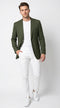 Mens Green Windowpane Blazer – Two-Button Plaid Sport Coat for Weddings, Business and Modern Fit