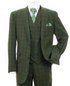 Mens Green Windowpane Blazer – Two-Button Plaid Sport Coat for Weddings, Business and Modern Fit