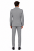 Men’s Grey Plaid 3-Piece Tailored Fit Suit with Vest