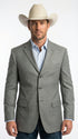 Mens Grey Western Three Button Blazer – Classic Cowboy Style Formal Jacket Business Casual Sport Coat