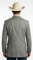 Mens Grey Western Three Button Blazer – Classic Cowboy Style Formal Jacket Business Casual Sport Coat