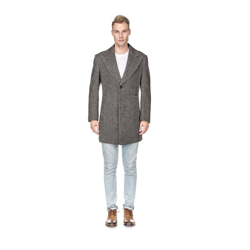 Mens Herringbone Topcoat - light Gray Topcoats