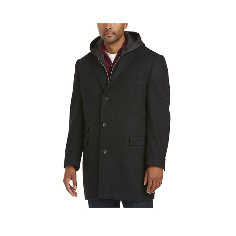 Hooded peacoat mens best sale