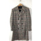 Mens Houndstooth Cream/Black Coat - Houndstooth Peacoat - Mens Houndstooth Overcoat