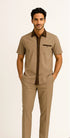 Mens Houndstooth Walking Suit by Dreams by Zacchi – 2 Piece Lei sure Set in brown/tan-99