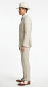 Mens Ivory Off White Double Breasted AI Capone Suit – Classic 1920s Vintage Gangster Style Formal Suit