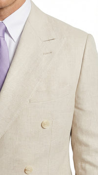 Mens Ivory Off White Double Breasted AI Capone Suit – Classic 1920s Vintage Gangster Style Formal Suit
