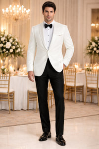 Mens Ivory Traditional Shawl Dinner Jacket - Mens Evening jackets - Tuxedo Dinner Jacket