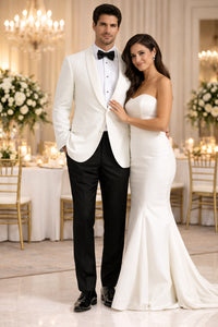Mens Ivory Traditional Shawl Dinner Jacket - Mens Evening jackets - Tuxedo Dinner Jacket