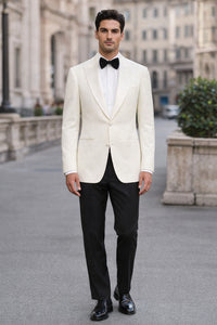 Men's James Bond Outfit Dinner Two Piece Ivory Tuxedo
