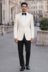 Men's James Bond Outfit Dinner Two Piece Ivory Tuxedo