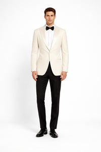 Men's James Bond Outfit Dinner Two Piece Ivory Tuxedo
