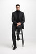 Men's John Wick Charcoal Or Black Suit Costume With Matching Turtle Neck Sweater