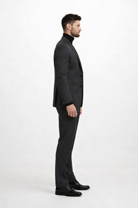 Men's John Wick Charcoal Or Black Suit Costume With Matching Turtle Neck Sweater