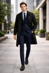 Mens Beige Trench Coat – Classic Long Overcoat with Button Front - Raincoat in Khaki Color