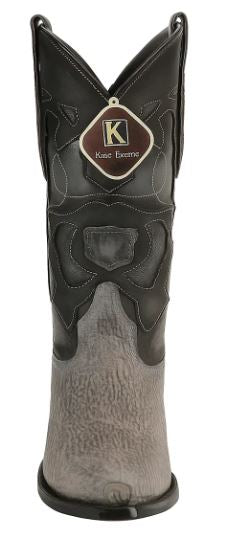 Men's King Exotic Snip Toe Sharkskin Boots Handcrafted Gray (494R0909)