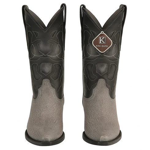 Men's King Exotic Snip Toe Sharkskin Boots Handcrafted Gray (494R0909)