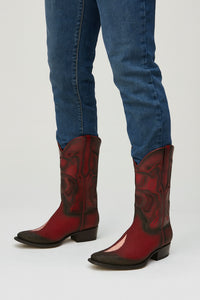Men's King Exotic Snip Toe Stingray Boots Single Stone Handmade Burnished Burgundy  (494R1243)
