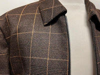 Mens Leisure Casual Suit Brown Windowpane 6775