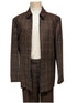 Mens Leisure Casual Suit Brown Windowpane 6775
