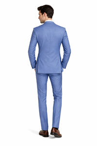 Mens Light Blue Suit Mantoni – Slim Fit Formal Suit for Summer and Weddings