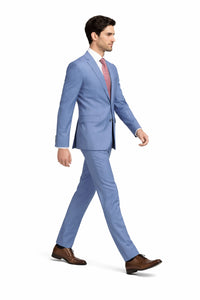Mens Light Blue Suit Mantoni – Slim Fit Formal Suit for Summer and Weddings