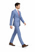 Mens Light Blue Suit Mantoni – Slim Fit Formal Suit for Summer and Weddings