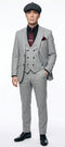 Mens Light Gray and Black Pinstripe 3 Piece Suit – Peaky Blinders Inspired Vintage Gangster 1920s Suit