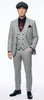 Mens Light Gray and Black Pinstripe 3 Piece Suit – Peaky Blinders Inspired Vintage Gangster 1920s Suit