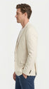 Mens Light Tan Sport Coat – Two-Button Classic Blazer for Business, Wedding & Casual Wear Cream Ivory Linen Fabric