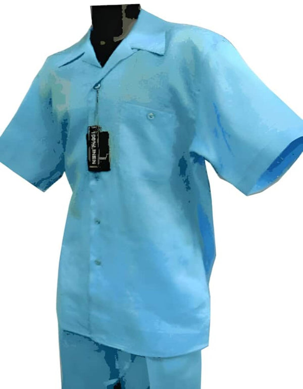 Mens Linen Walking Suit - "Turquoise" Summer Outfit