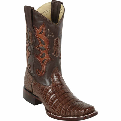 Men's Los Altos Caiman Belly Square Toe Boots - Brown 812T8207