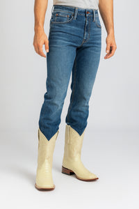 Men's Los Altos Caiman Tail Wide Square Toe Boots