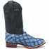 Men's Los Altos Genuine Monster Fish Leather Square Toe Boots - Blue