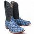 Men's Los Altos Genuine Monster Fish Leather Square Toe Boots - Blue