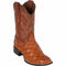 Men's Los Altos Monster Fish Skin Wide Square Toe Boots - Cognac 4822R1003