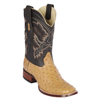 Men's Los Altos Ostrich Skin Wide Square Toe Boots - A - Los Altos Boots