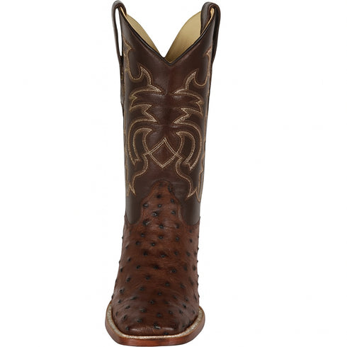 Men's Los Altos Ostrich Skin Wide Square Toe Boots - B