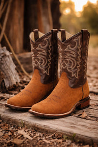 Men's Los Altos Wide Square Toe Crazy Leather Boots