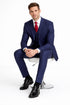 Mens Mantoni Solid Navy Suit – Classic 2 Piece Navy Blue Suit for Wedding, Business & Formal Wear