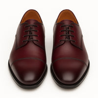 Mens Mezlan Republic Calfskin Cap Toe Blucher Dress Shoe in Tan